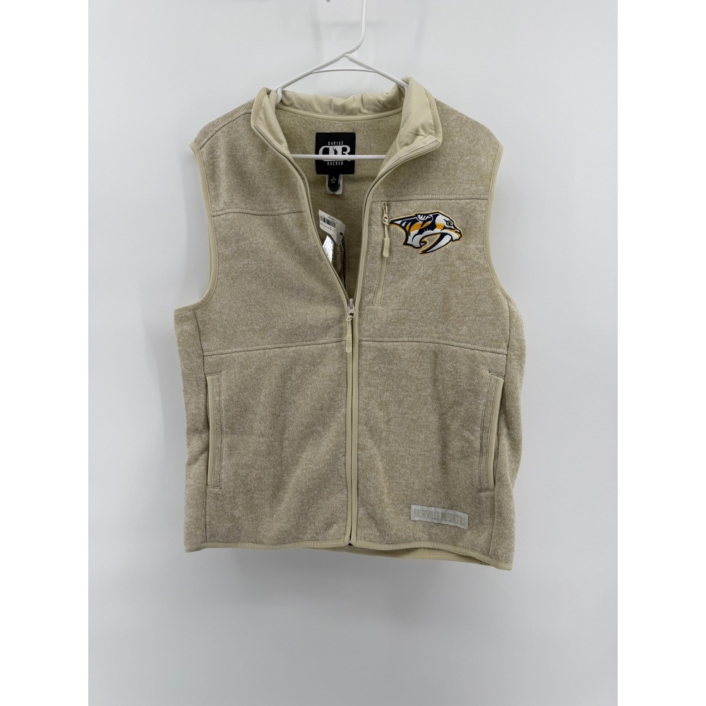 Darius Rucker Fanatics Nashville Predators NHL Fleece Vest Oatmeal Mens Small
